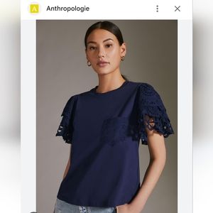 Anthropologie Forever that girl eyelet tee